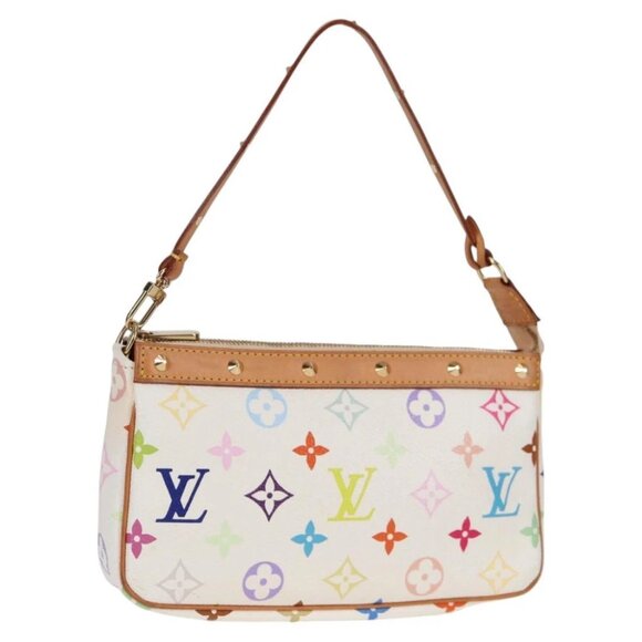 LOUIS VUITTON Multicolor Pochette Accessoires Pouch White M92649 Auth 128866V - Picture 2 of 15